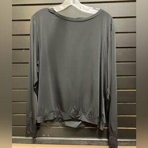 Zyia Active Black Open Back Mesh Long Sleeve Workout Top XL